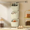 thumbnail image 1 of Multi-Layer Wall-Mounted Storage Basket, Kitchen and Bathroom Organization, Plastic Storage Basket with Detachable Hook and Easy Installation, 1 of 6