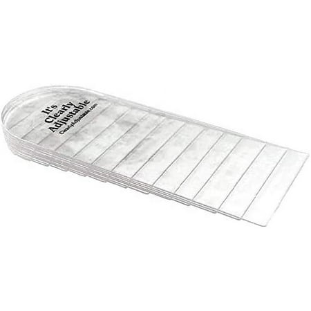 Multi-Layered Adjustable Heel Lift, Durable Transparent (Clear) Vinyl - Medium Up to Ladies Size 10, Men's Size 8½ (2-3/8'' Wide)