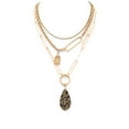 thumbnail image 1 of Multi-Layered Goldtone Teardrop Stone Necklace, 1 of 1