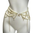 thumbnail image 1 of Multi Layered Pearl Waist Belt Body Chain Bikini Belly Chain Summer Beach Body Accessories for Women and Girls, 1 of 7