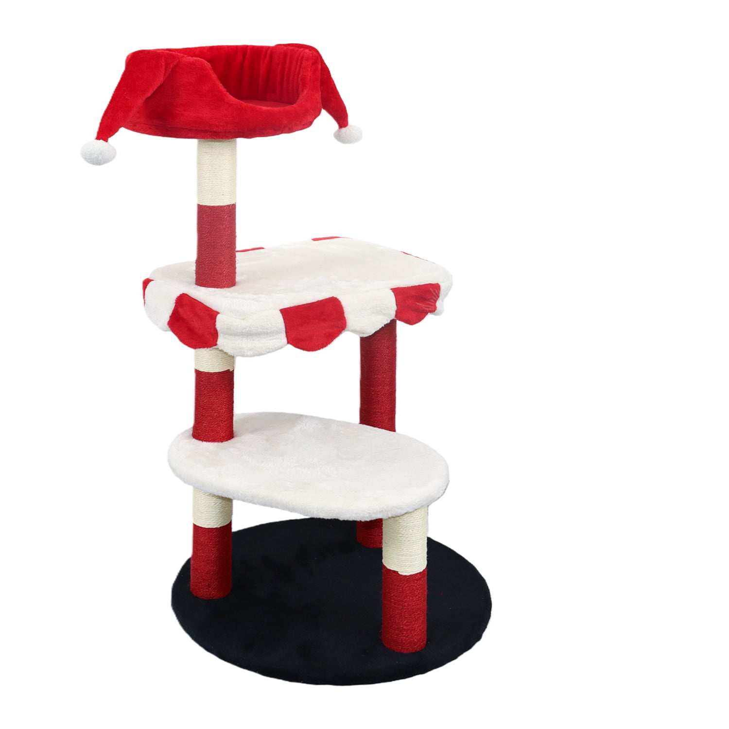 Multi-Level Cat Tree, 44.5" Tall Cat Furniture with Hat Perch, Sisal Scratching Posts & Non-Slip Base, Play & Rest Tower for Kittens and Cats