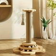 thumbnail image 1 of Multi-Level Cat Tree with Sisal Scratching Posts - Solid Wood Climbing Tower for Indoor Cats,Cozy Condo with Hanging Toy & Perch Platform,Durable Space-Saving Cat Furniture, 1 of 7