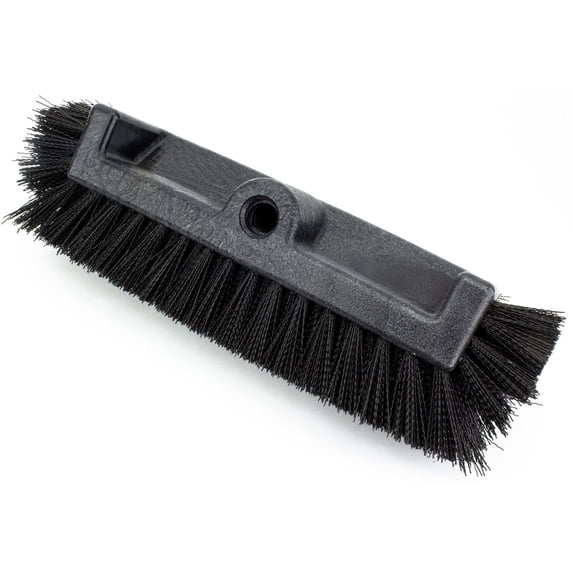 Multi-Level Tile Scrub Brush 12" Wide Brush Head, Heavy-Duty Tile Cleaning Brush with End Bristles for Commercial Tiles, Tubs and Floor, Plastic, 12 Inches, Black