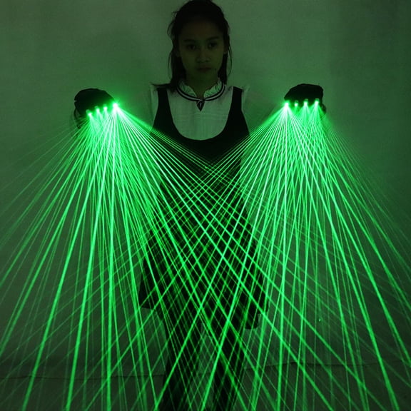 Multi Lines Beam Green Laser Gloves Laser Show 1 Pair Gloves with Battery Charger for Night Club Dance Event Show