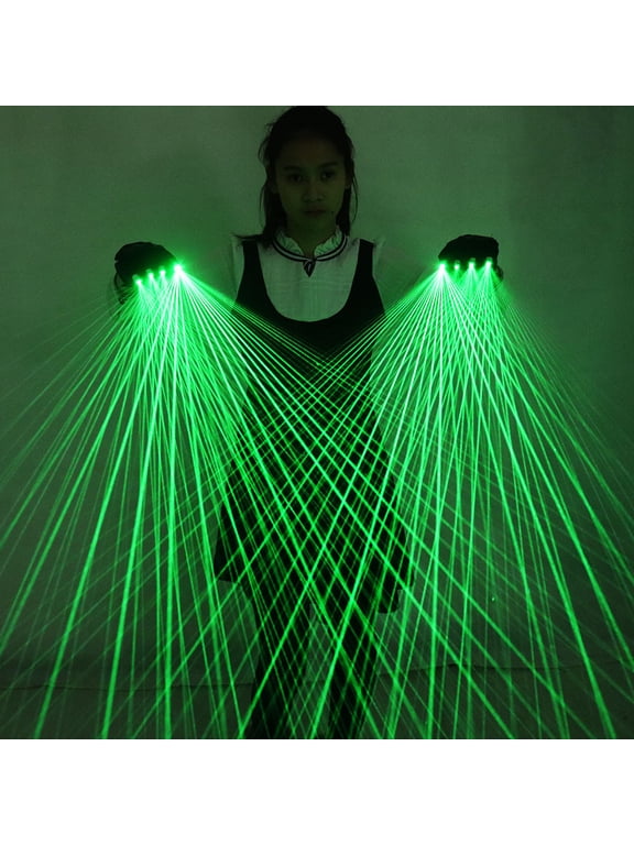 Multi Lines Beam Green Laser Gloves Laser Show 1 Pair Gloves with Battery Charger for Night Club Dance Event Show