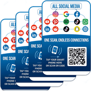 Multi Link Hub QR Code NFC Tag Networking Business Reviews 4 Pack
