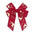 thumbnail image 1 of Multi-Loop Polyester Christmas Bow 24-Pack Holiday Print Reindeer Merry Christmas Ribbon 4-Loop Bows For Tree Garland Gift Box And Party Decor, 1 of 9