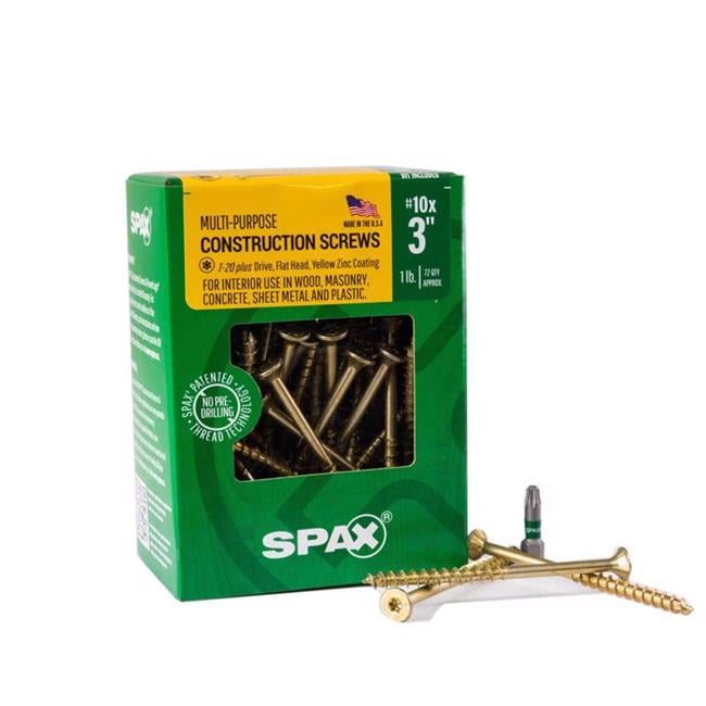 Multi-Material No. 10 x 3 in. T-20 Plus Flat Head Construction Screws ...