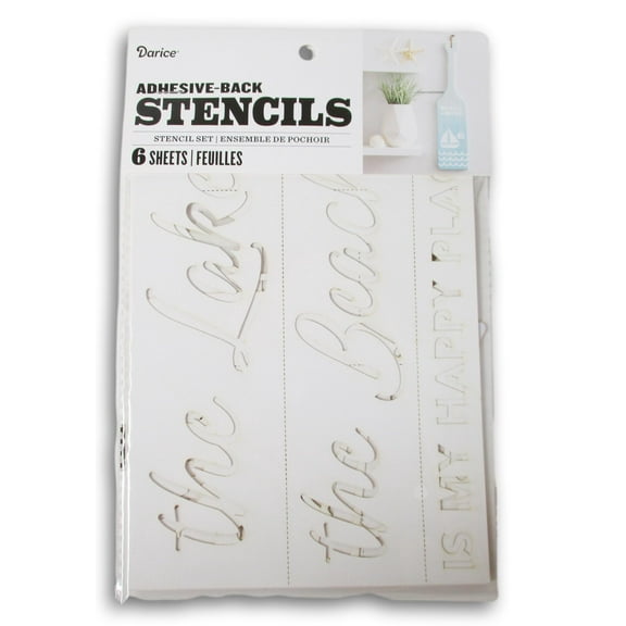 Multi-Media Adhesive Back Beach and Lake Stencil Set - 6 Sheets - 6 x 8 Inches - For Crafting, Scrapbooking, Cardmaking, and More