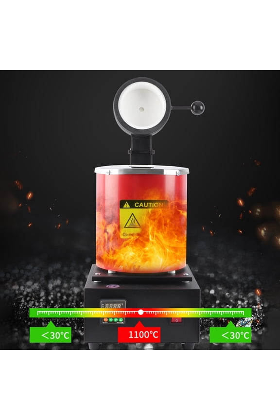 Multi-Metal Smelting Kit - 1500W Electric Foundry for Gold/Silver/Copper Casting - 3KG Graphite Crucible & Tools (Portable Red Design)