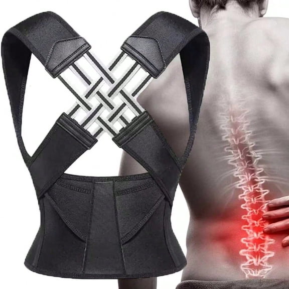 Multi Metal Splints Posture Corrector Brace, Breathable Mesh Full Back Support for Hunchback Correction & Back Pain Relief
