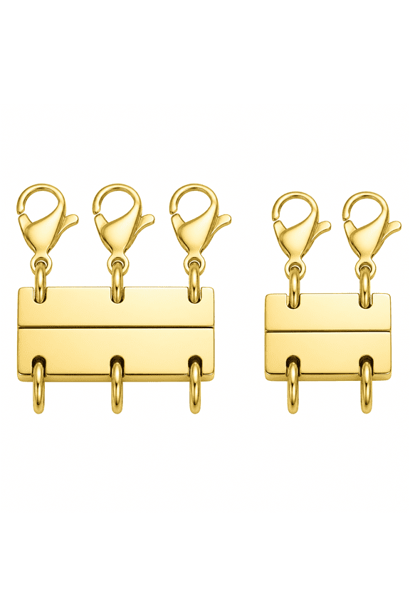 Multi Necklace Layering Clasp, Gold and Silver multi necklace clasp for Layering, anti tangle necklace clasp layering Connector, 2/3 Strand layer necklace clasp Jewelry Separator for Women