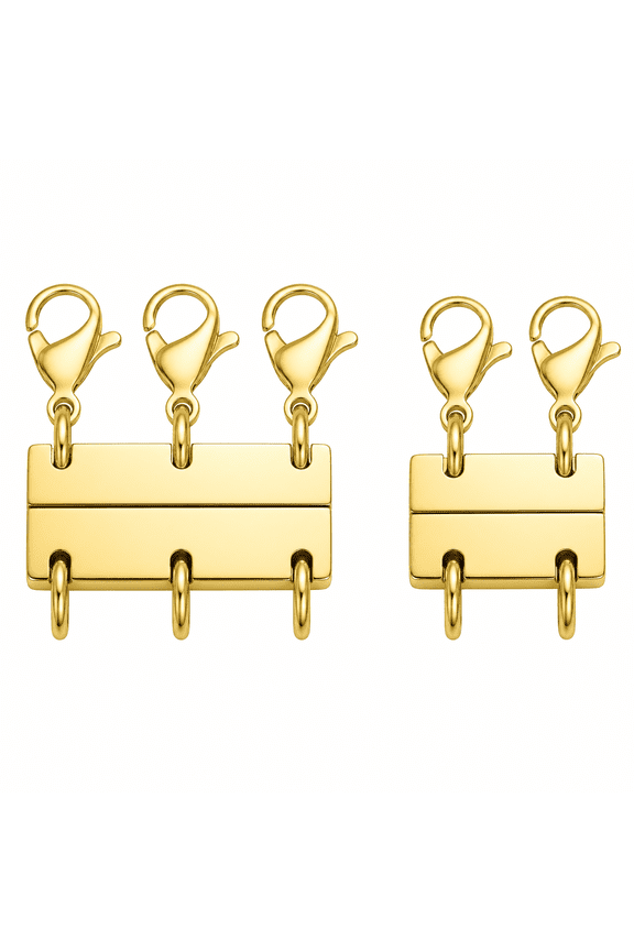 Multi Necklace Layering Clasp, Gold and Silver multi necklace clasp for Layering, anti tangle necklace clasp layering Connector, 2/3 Strand layer necklace clasp Jewelry Separator for Women