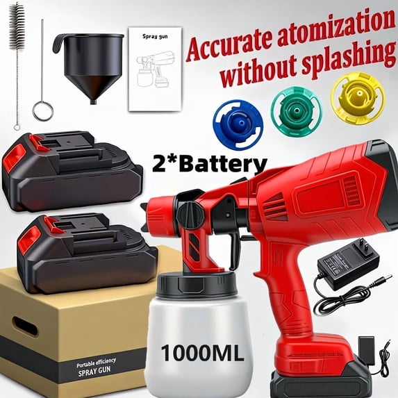 Multi-Nozzle Spray Gun - 3 Spray Modes for Walls, Wood, Vehicles & Decks - Indoor/Outdoor Painting Tool