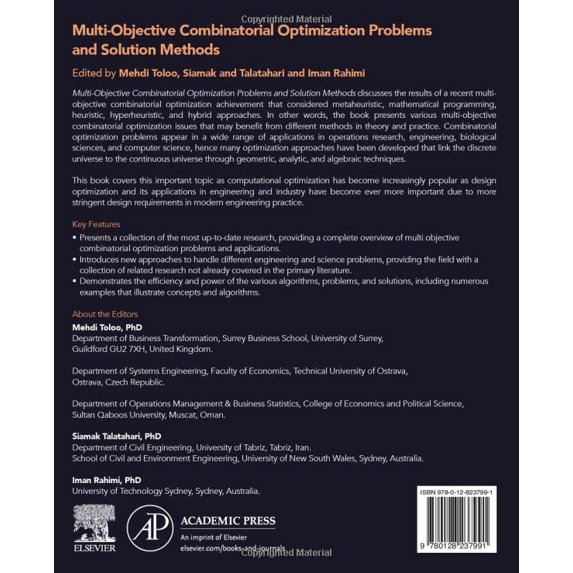 Pre-Owned Multi-Objective Combinatorial Optimization Problems and Solution Methods, (Paperback)