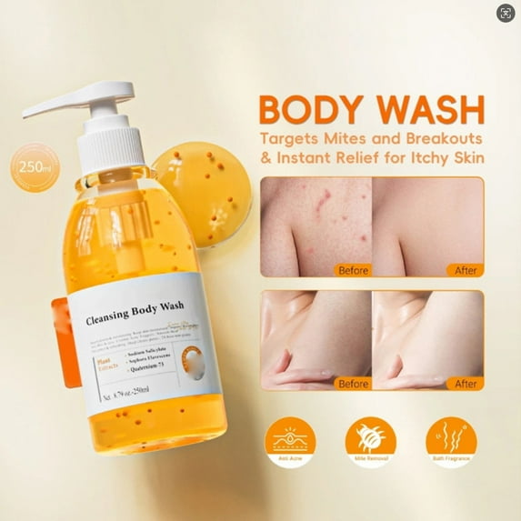 Multi-Oil Hydrating Body Wash, Vitamin C Body Oil, Moisturizing Body Cleanser with Long-Lasting Fragrance & Deep Cleansing, 250ml Shower Gel for Daily Skincare