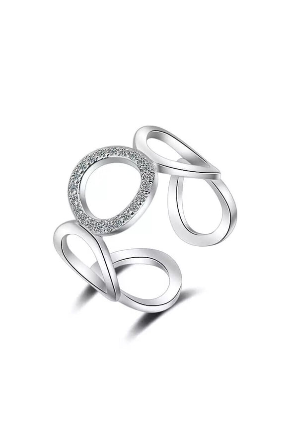 Multi Open Circle Diamond Band, Open Cuff Diamond Ring, Full Eternity Diamond Engagement Ring, 1.7 Ct Simulated Diamond, 925 Sterling Silver, Wedding Gifts