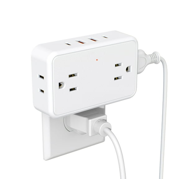 DEPOW Multi Outlet Extender, 4 Outlet Surge Protector with 4 AC and 4 USB Ports, Essential Plug Adapter for Cruise Travel, Office Dorm