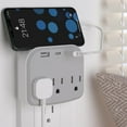 thumbnail image 1 of Multi Outlet Wall Plug, KOSIY Non Surge Power Strip with USB Fast Charge for Dorm Home Travel, Gray, 1 of 9