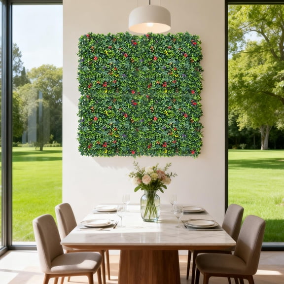 Multi-Pack Artificial Moss Trellis Panel, Garden Privacy Screen with Artificial Greenery Foliage, Peel and Stick Wall Decoration, Bamboo Fence Screening, Outdoor Garden Fence Screening