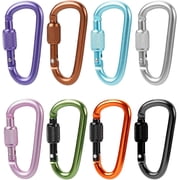 Multi-Pack Carabiner Clips, 2" Ultra-Light Spring & Locking for Key,Hiking, Outdoor Activities