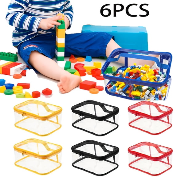 Multi-Pack Clear Organization Pouches, 6 Transparent PVC Bags with Reliable Zipper Closure, Perfect for Sorting and Storing Various Game Components and Hobby Items