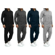 BARGAINHUNTERS Multi-Pack: Men's Casual Big & Tall Athletic Active Winter Warm Fleece Lined Full Zip Tracksuit Jogger Set