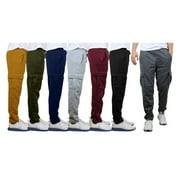 BARGAIN HUNTERS Multi-Pack: Men's Casual Solid Fleece Lined Cargo Jogger Sweatpants with Pockets