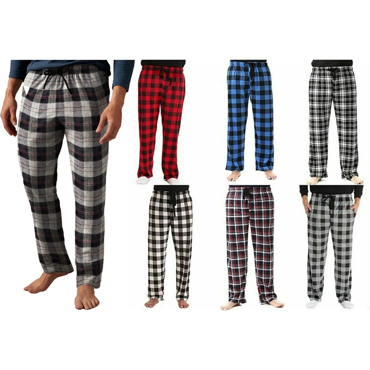 Multi-Pack: Men's Ultra Soft Cozy Flannel Fleece Plaid Pajama Sleep ...