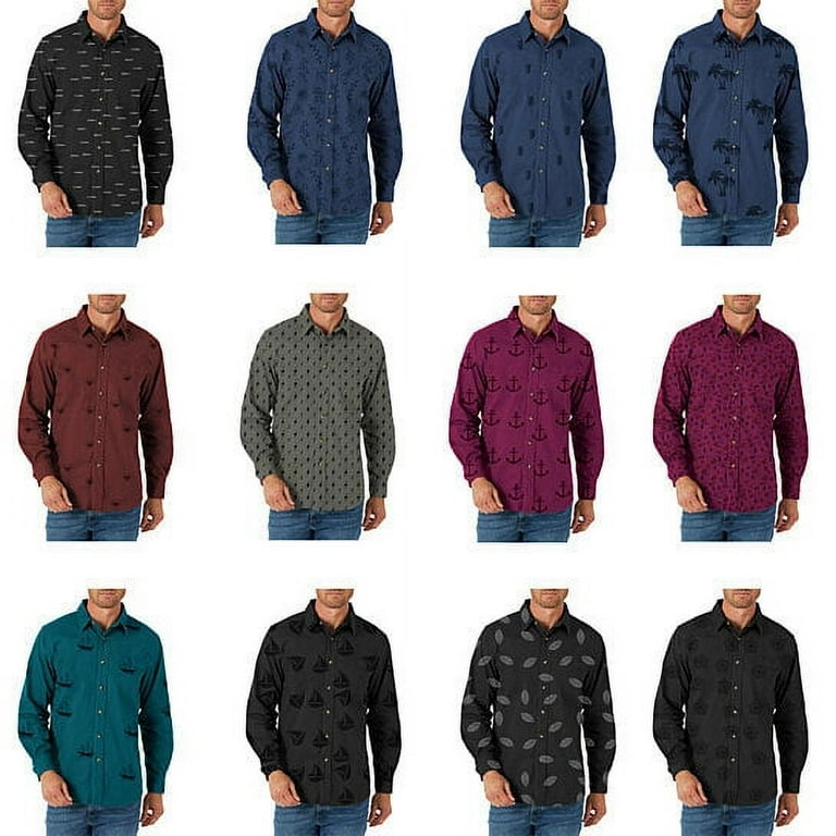 Bargain Hunters Mens Formal Slim Fit Long Sleeve Dress Shirt 100 Cotton Printed Multi Pack