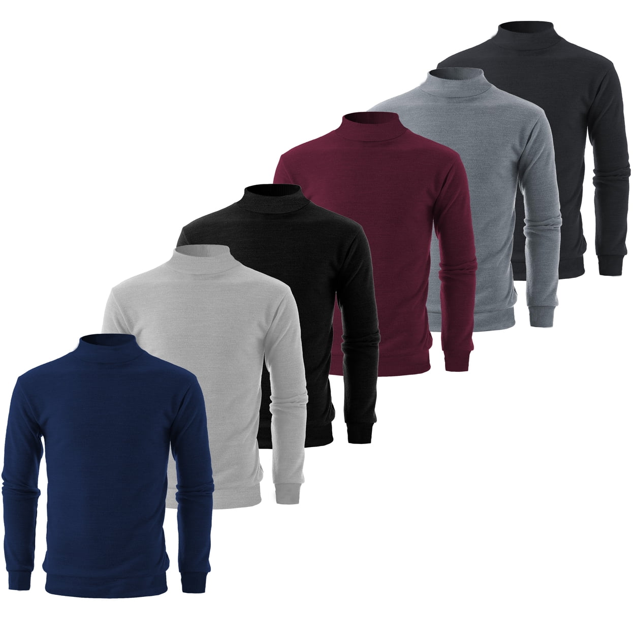 MultiPack Mens Winter Warm Cozy Knit Slim Fit Mock Neck Sweater