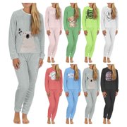BARGAIN HUNTERS Multi-Pack: Women's Plush Popcorn Knit Top and Jogger Pants Pajama Set (Plus Size)