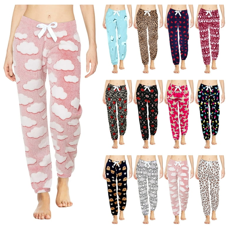 Multi-Pack: Women's Ultra-Plush Micro Fleece Printed Pajama Pants