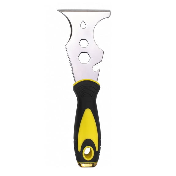 Multi-Painter's Stainless Steel Tool Spealloy Paint Scraper, Taping knife,3 in. Putty knife 15-in-1 Paint Scraper Hammer Head Soft Grip Handle Fixed Multi-Tool for Wood, Wallpaper Grout
