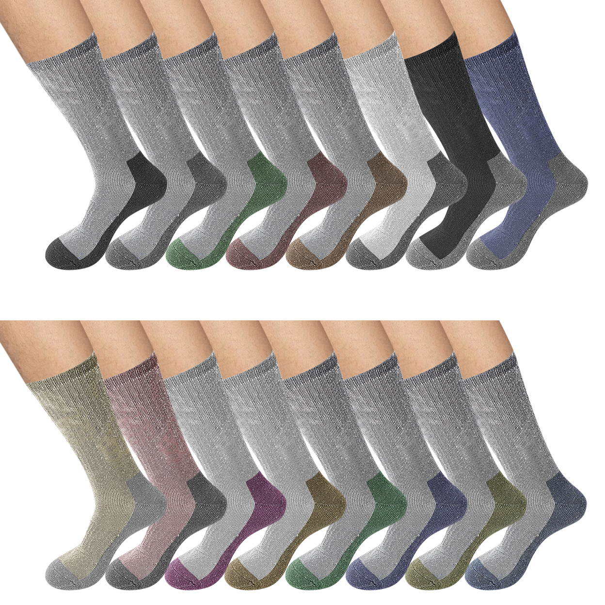 MultiPairs Men's Warm Thick Merino Lamb Wool Socks