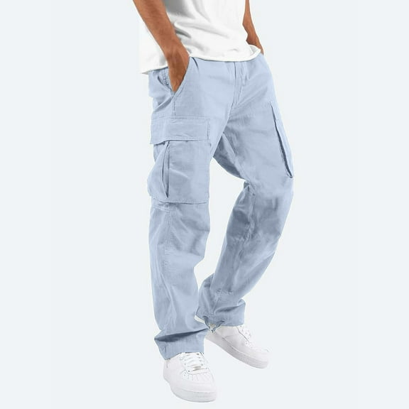 Multi Pants for Men Cargo Men's Baggy Cargo Pants Trendy Casual Parachute Pant Loose Fit Harem Joggers with Pockets for Streetwear