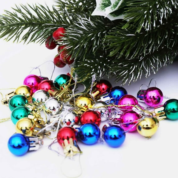Multi-Pcs 0.78 inch Mini Electroplated Christmas Ball Ornaments, Multicolor Hanging Decor, Festive Baubles for Xmas Tree & Holiday Decoration