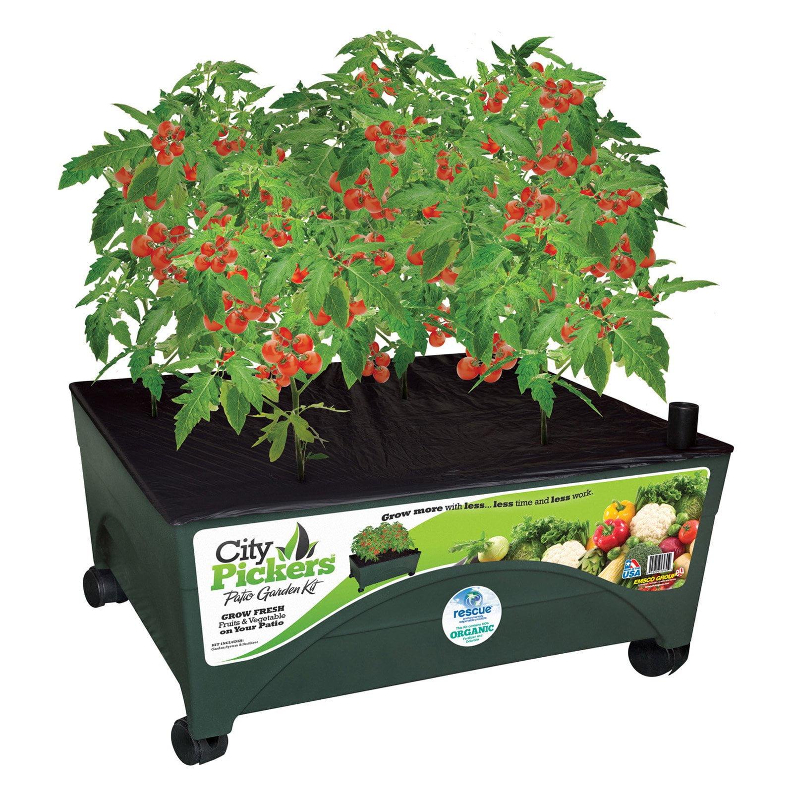 Terracotta Resin Elevated Garden Box with Casters