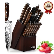 Multi-Piece High Carbon Stainless Steel Knife Set (4-20PCS) – Wood Grain Handle with Knife Block & Steak Knives, Kitchen Accessories for Family Dinners/Home Decor, Perfect Christmas Gift
