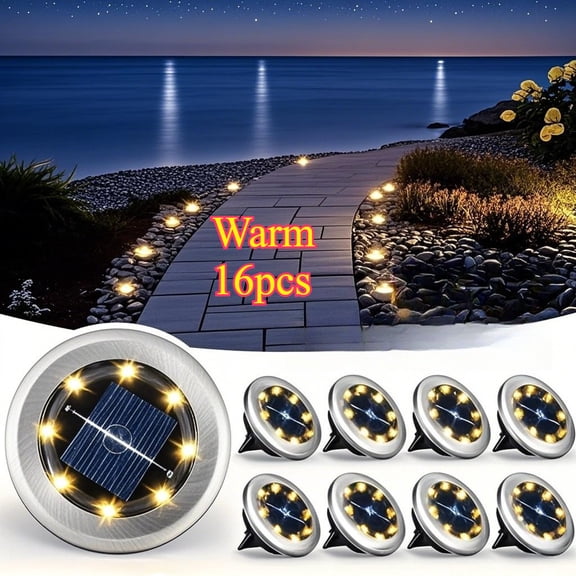 Multi Piece LED Solar Ground Light -8 LED Outdoor Embedded Step Lighting, IP44 Street Light, Suitable for Landscape Decoration Lights on Trails, Lawns, And Garden Fences