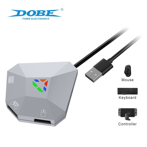 Multi-Platform Keyboard & Mouse Adapter for Nintendo Switch/PS4/PS3/Xbox Series S/X/PC - Lag-Free Gaming Converter with Custom Key Mapping, Plug-and-Play FPS Accessory