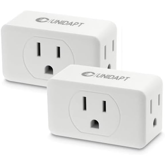 Multi Plug Outlet Extender 2 Pack - 3 Way Wall Outlet Splitter, Cruise Ship Essentials Power Plug Adapter, Compact Travel Wall Tap Expander, Flat Angled Design, Home, Office, Dorm - White