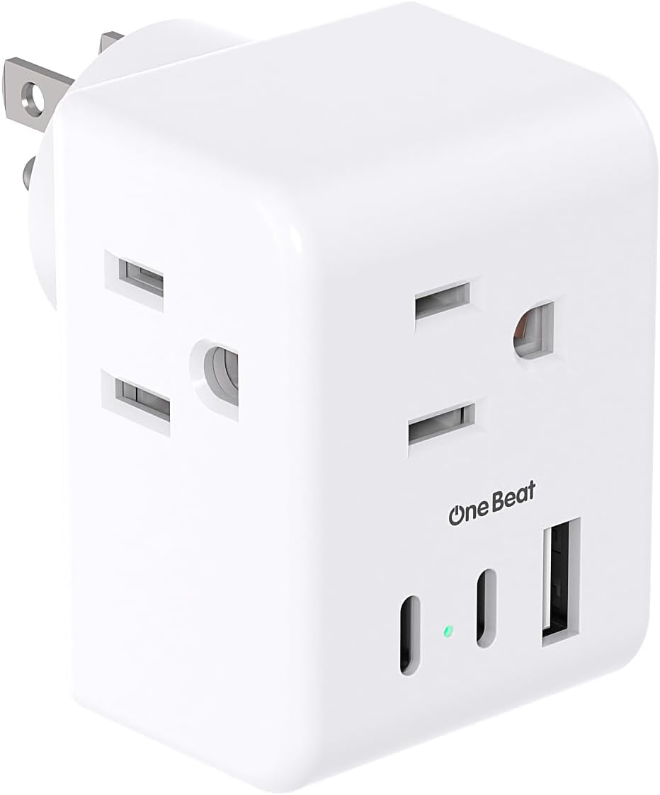 Multi Plug Outlet Extender, Power Strip Non Surge Protector Electric Outlet Splitter with 3 USB