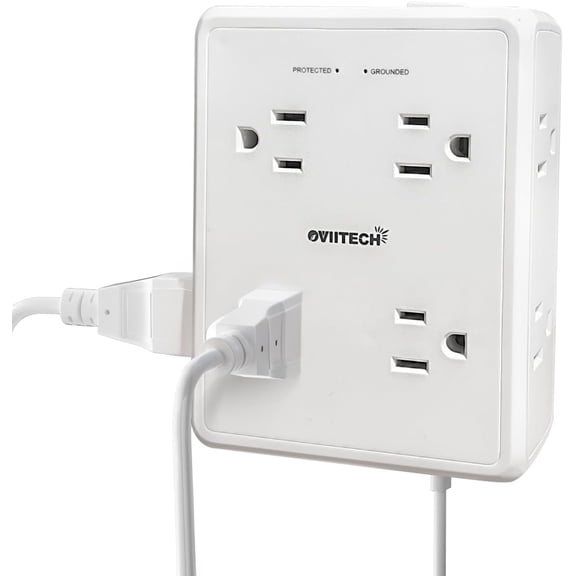 Multi Plug Outlet Extender Surge Protector Adapter, 8 Outlet with 4 USB