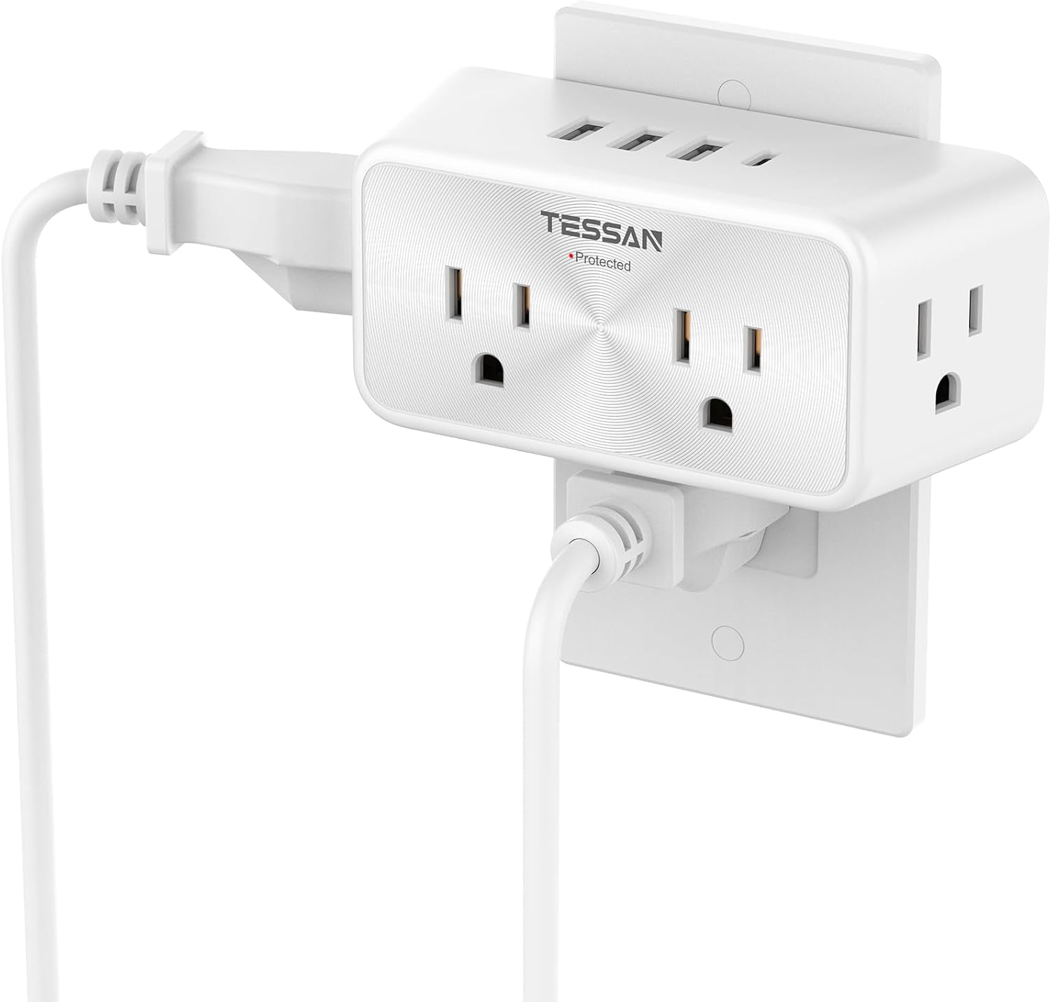 Multi Plug Outlet Extender, Wall Surge Protector with 4 Electrical 3 ...