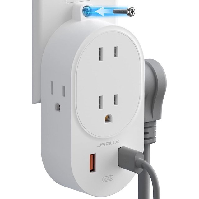Multi Plug Outlet Extender With USB , 4 Outlets Surge Protector 1875W