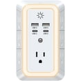 thumbnail image 1 of Multi Plug Outlet, USB Wall Charger, Surge Protector, 7 Outlet Extender with 4 USB  Ports (2 USB C) 1680J Power Strips Outlets with Night Light, Wall Plug Adapter Spaced for  Travel Office, 1 of 7