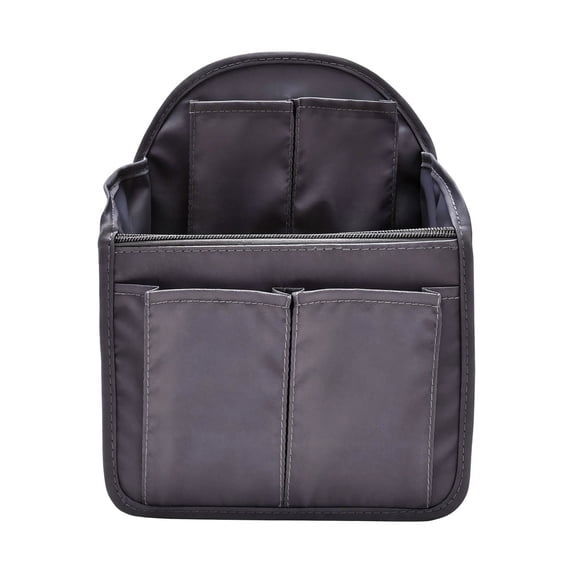 Multi Pocket Backpack Insert Organizer Lightweight Shoulder Bag Divider Gray Tone