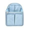 thumbnail image 1 of Multi Pocket Backpack Insert Organizer Lightweight Shoulder Bag Divider Light Blue Tone, 1 of 6