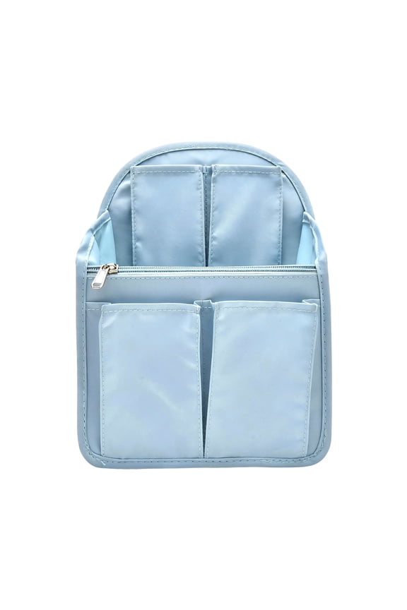 Multi Pocket Backpack Insert Organizer Lightweight Shoulder Bag Divider Light Blue Tone